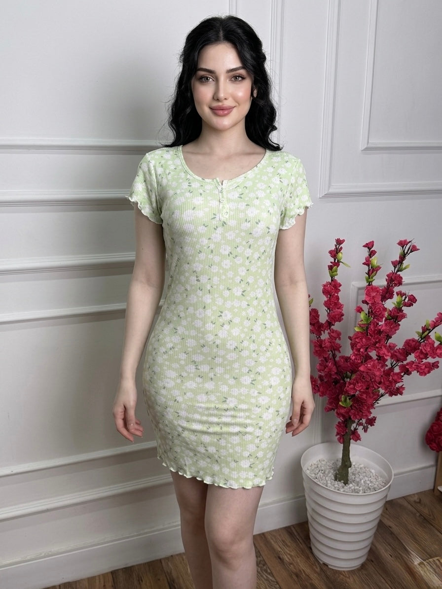 فستان صيفي بنقشة الأزهار 🌸👗