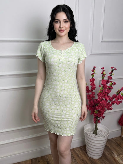 فستان صيفي بنقشة الأزهار 🌸👗