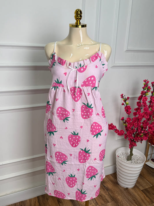 فستان الراحة "ستروبري" 😌👗