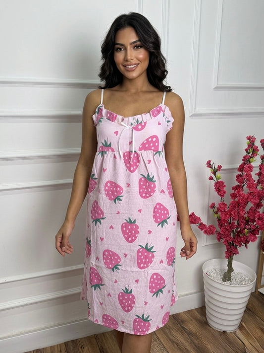 فستان الراحة "ستروبري" 😌👗