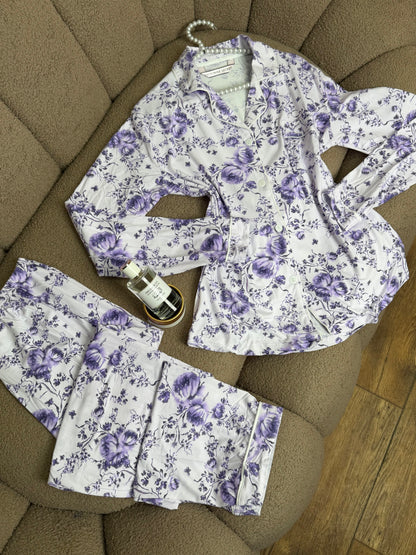 🌸 بيجامة Floral Elegance 🌸